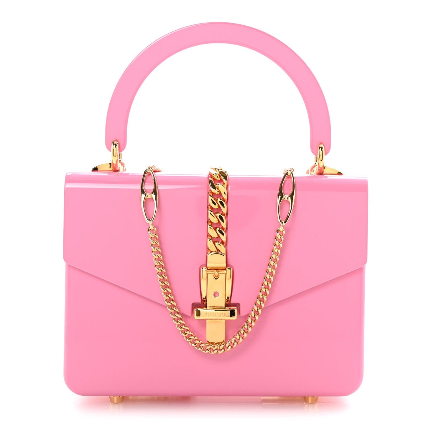 Plexiglass Mini Sylvie 1969 Top Handle Bag Pink