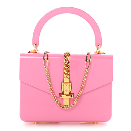 Gucci Plexiglass Mini Sylvie 1969 Top Handle Bag Pink 1 of 10