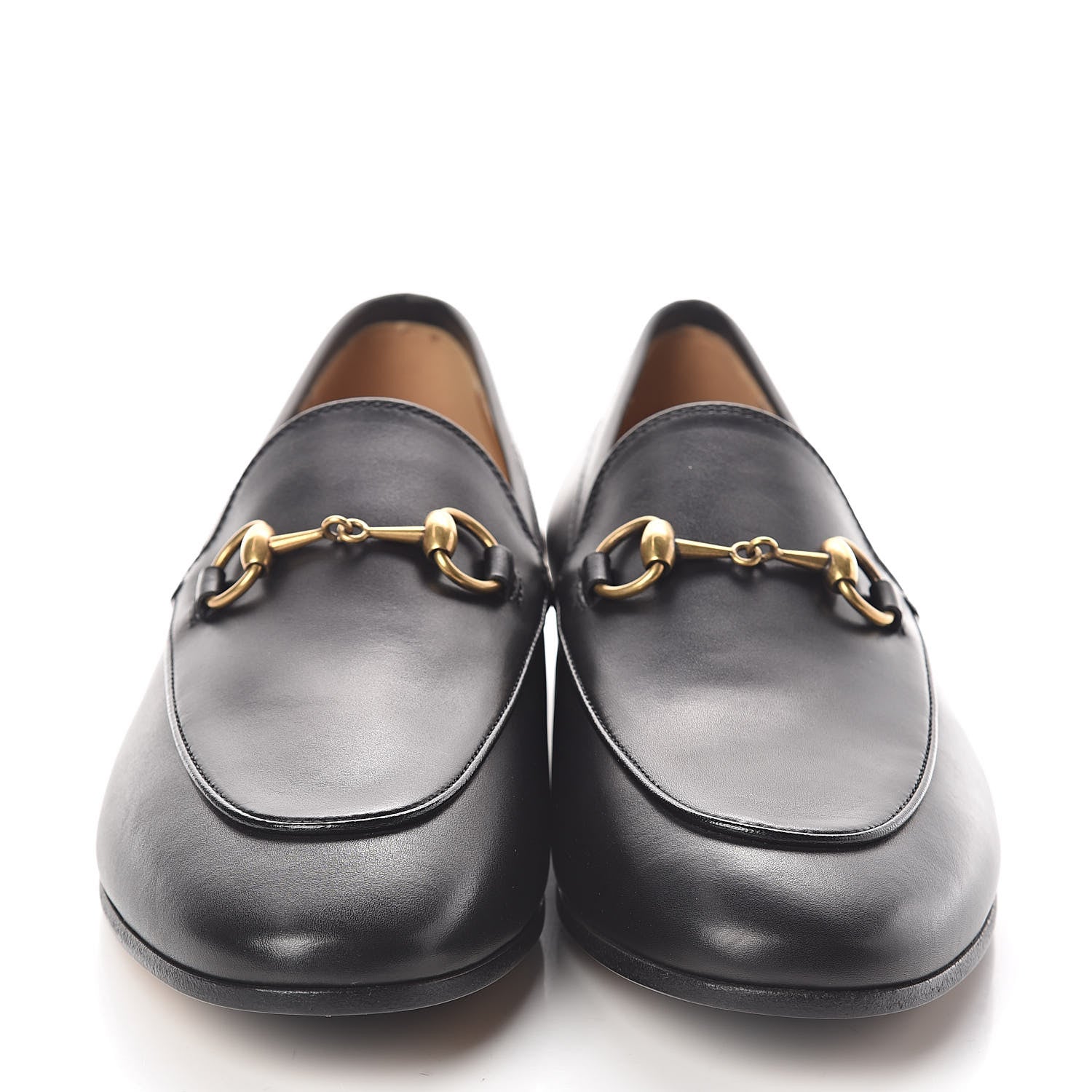 Gucci Calfskin Womens Jordaan Loafers 37.5 Black 2 of 8