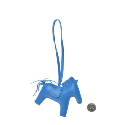 Hermes Milo Lambskin Grigri Rodeo Horse Bag Charm MM Bleu Zanzibar 2 of 5