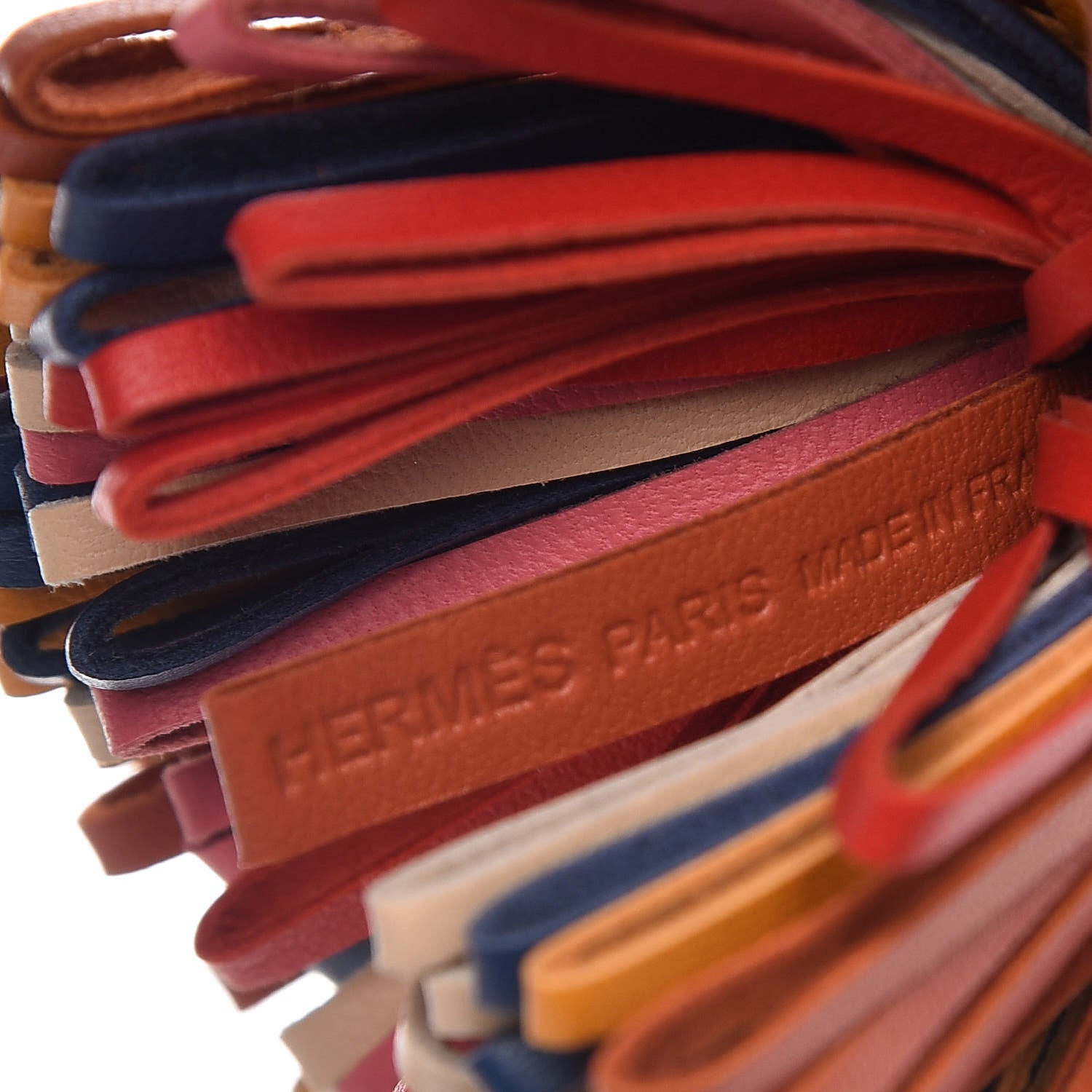 Hermes Lambskin Carmen Tassel Key Holder Cornaline Jaune D'Or Bleu Orange Pale Rose Rouge 3 of 4