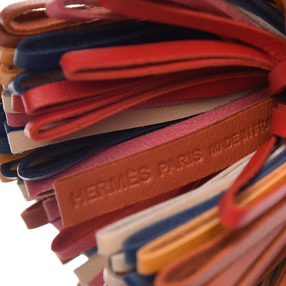 Hermes Lambskin Carmen Tassel Key Holder Cornaline Jaune D'Or Bleu Orange Pale Rose Rouge 3 of 4