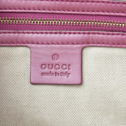 Gucci Metallic Soft Guccissima Large Heart Bit Charm Top Handle Tote Fresia Rose 6 of 16