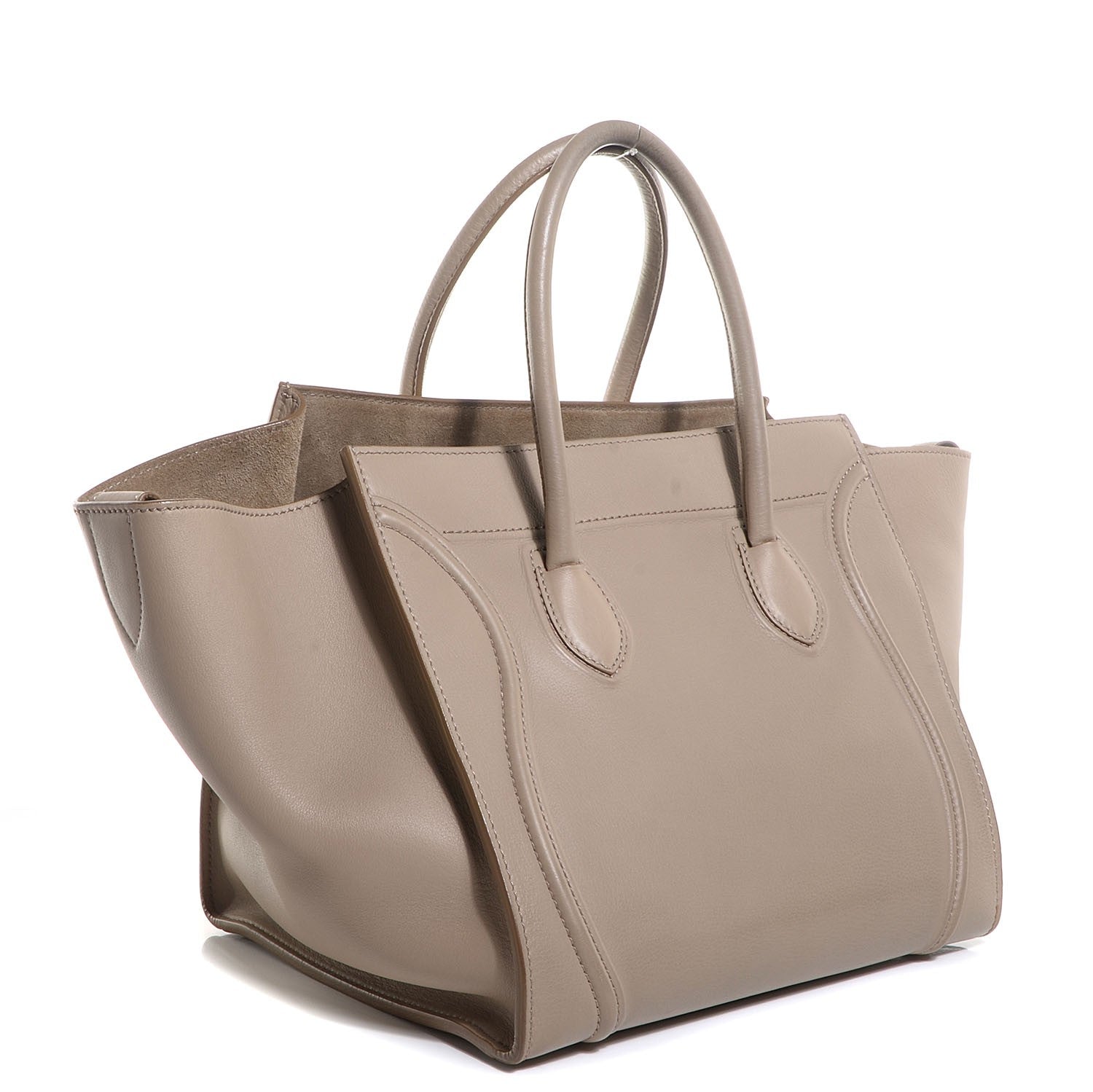 Celine Supple Calfskin Medium Phantom Luggage Beige 3 of 9
