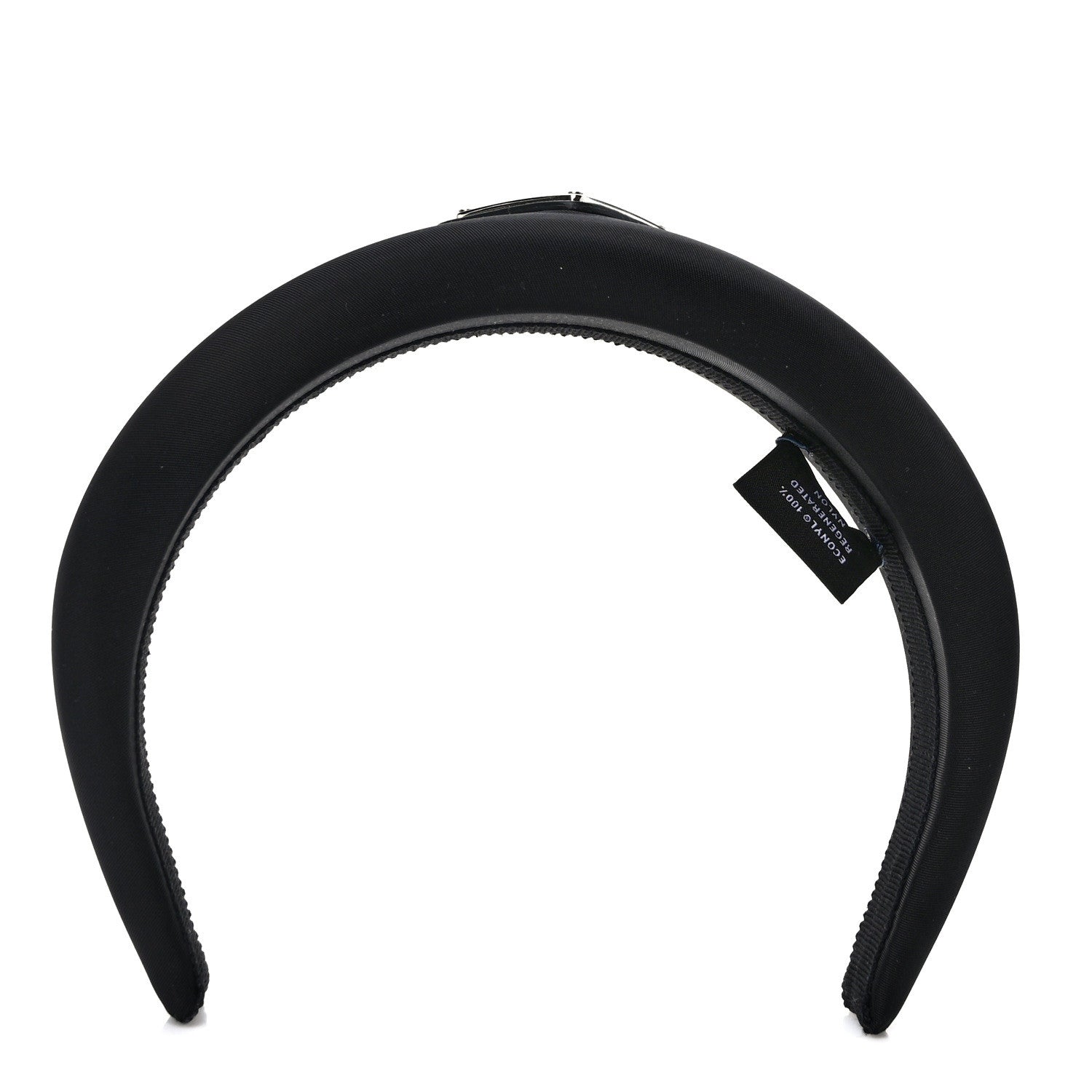 Prada Re-Nylon Metal Triangle Logo Headband Black 1 of 4