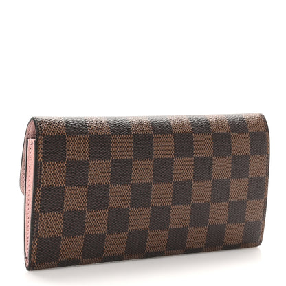 Louis Vuitton Damier Ebene Emilie Wallet Rose Ballerine 3 of 8