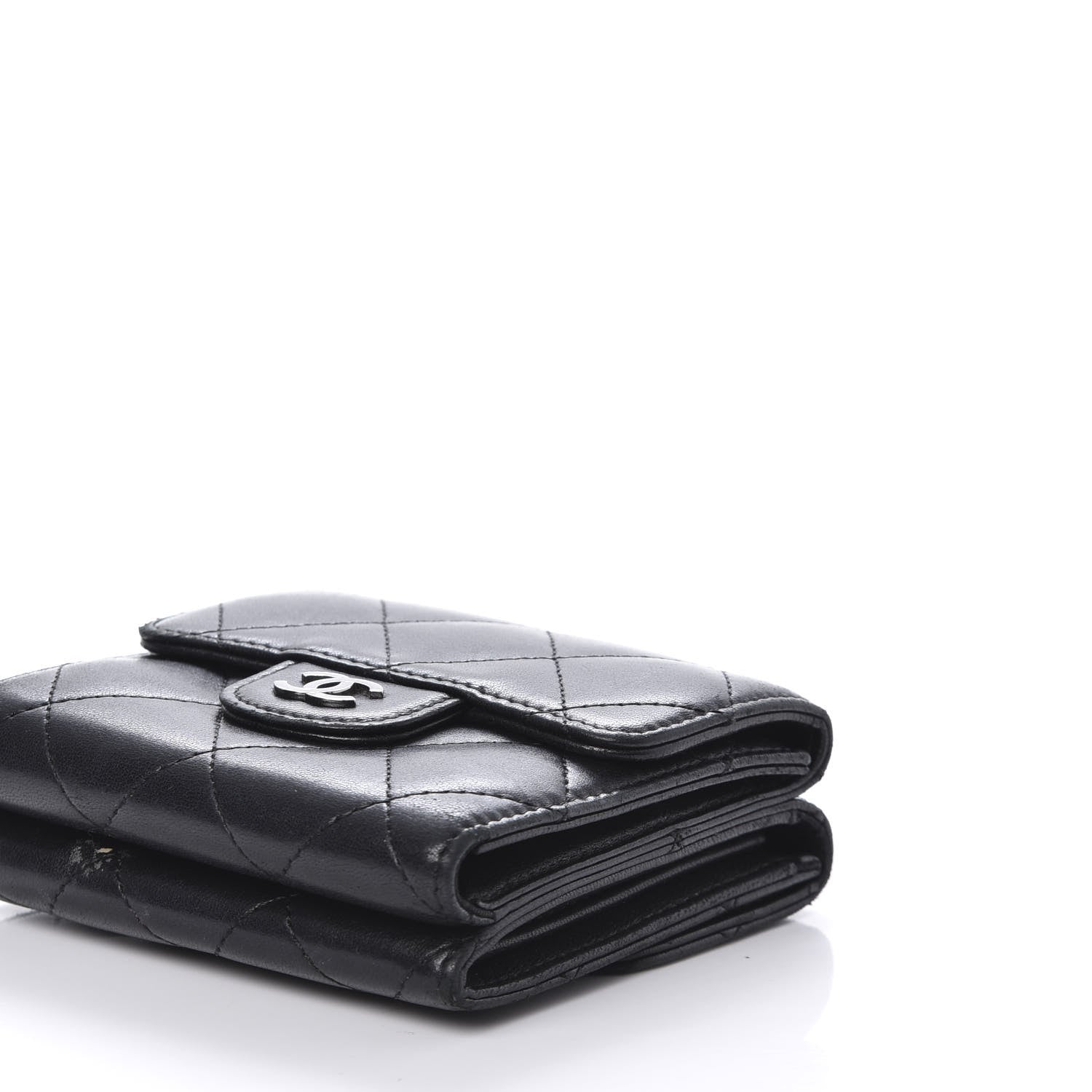 Chanel Lambskin Quilted Double Sided Wallet Black 7 of 12
