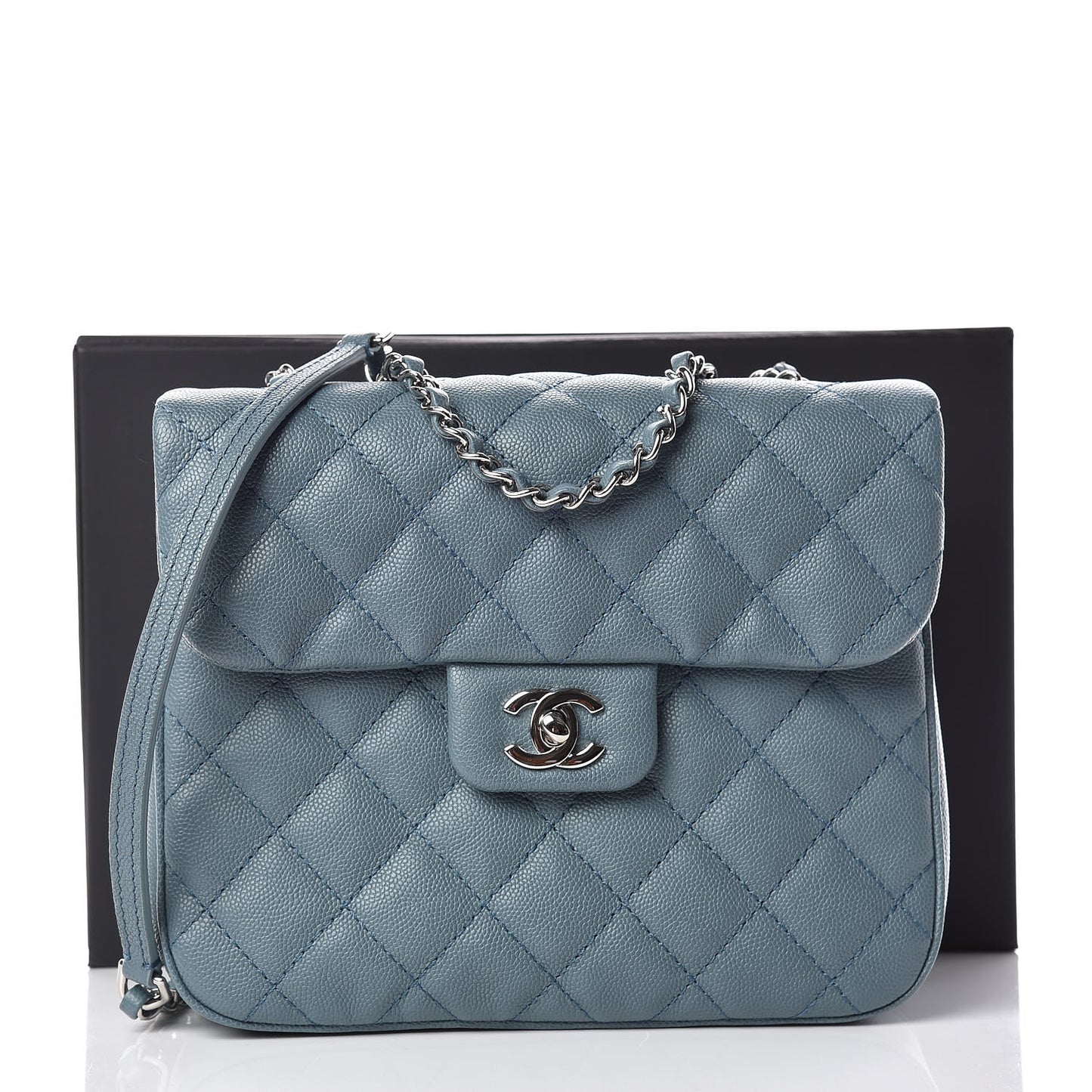 Caviar Quilted Medium Urban Companion Flap Blue