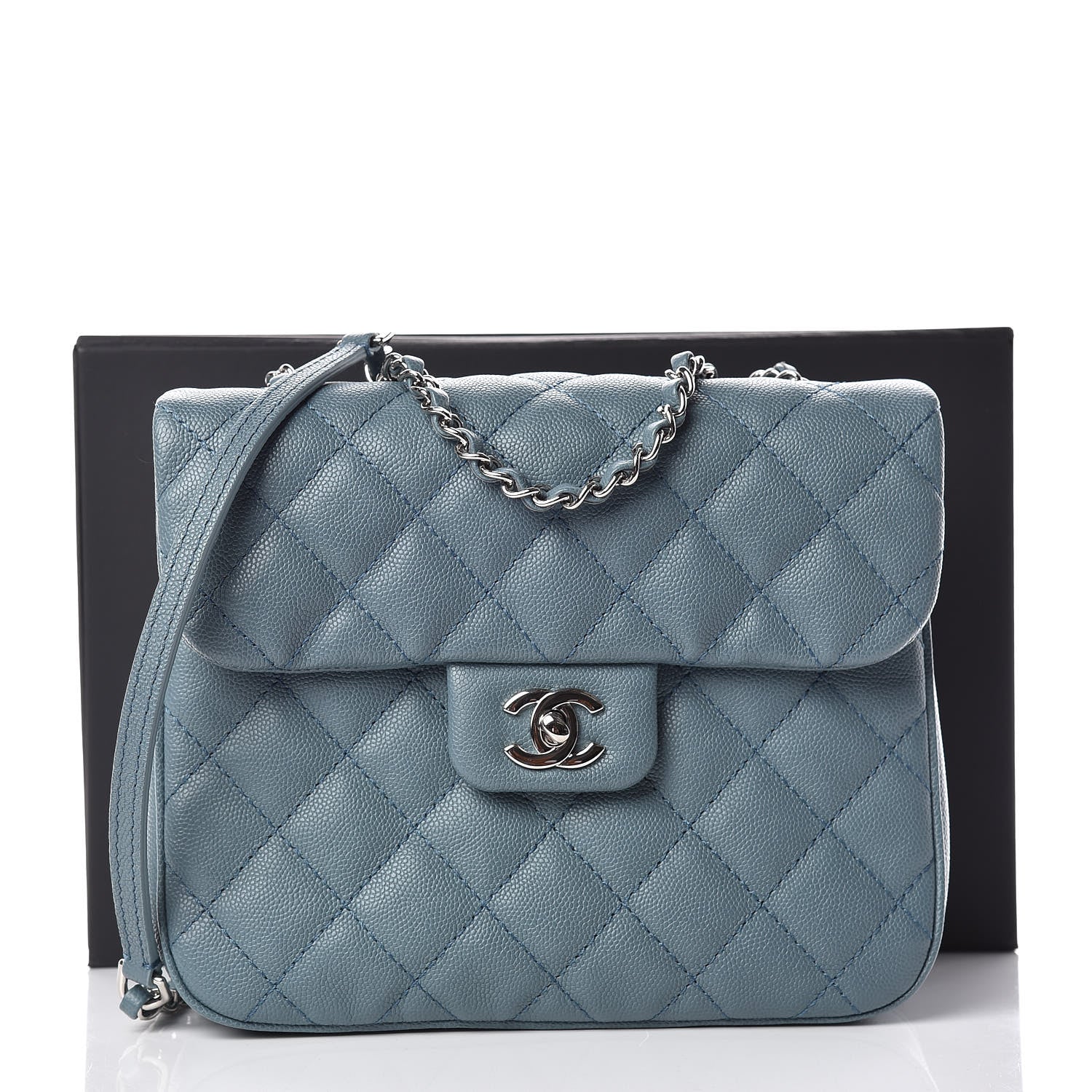 Chanel Caviar Quilted Medium Urban Companion Flap Blue 10 of 10