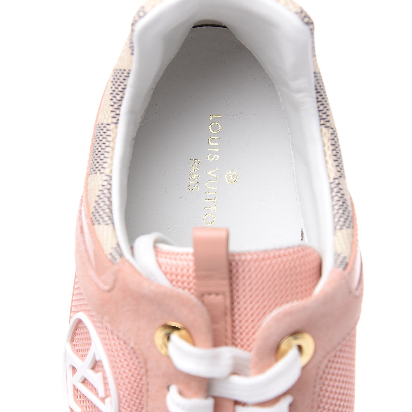 Suede Damier Azur Run Away Sneakers 39 Pink