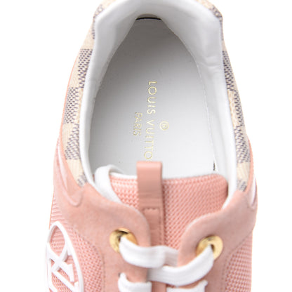 Louis Vuitton Suede Damier Azur Run Away Sneakers 39 Pink 7 of 8