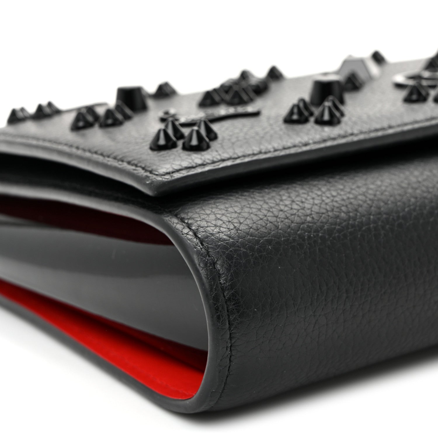 Christian Louboutin Calfskin Spikes Loubinthesky Paloma Clutch Black 9 of 10