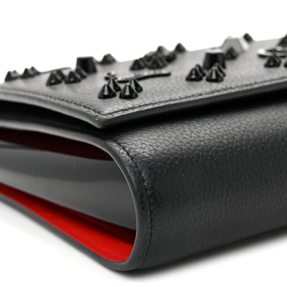 Christian Louboutin Calfskin Spikes Loubinthesky Paloma Clutch Black 9 of 10