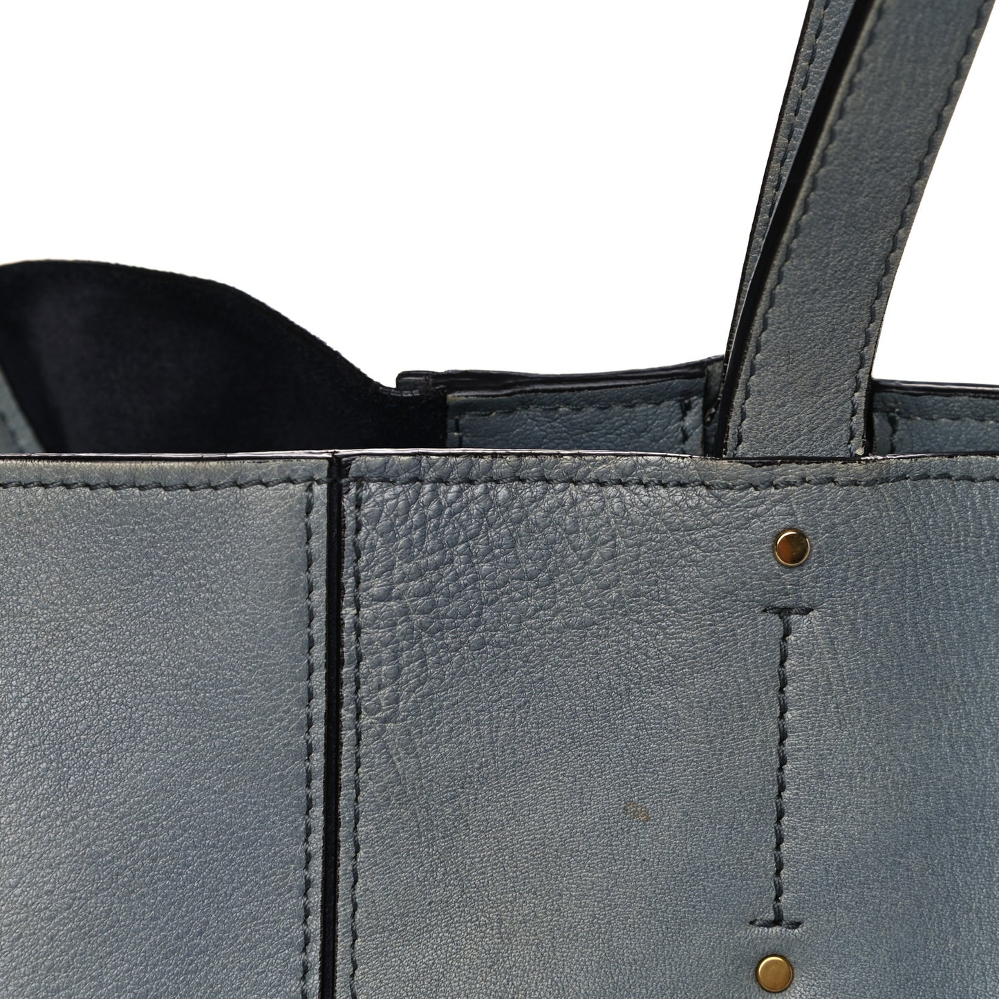 Smooth Calfskin Medium Milo Shopping Tote Cloudy Blue
