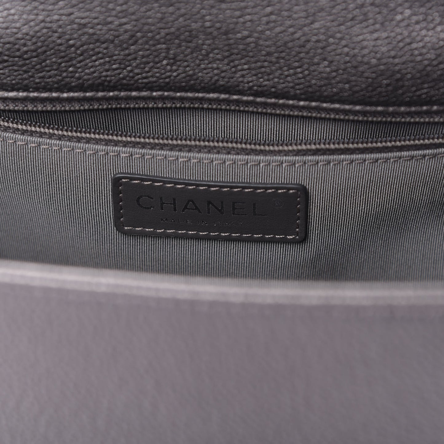 Metallic Grained Calfskin Quilted Large Casual Rock Backpack Charcoal