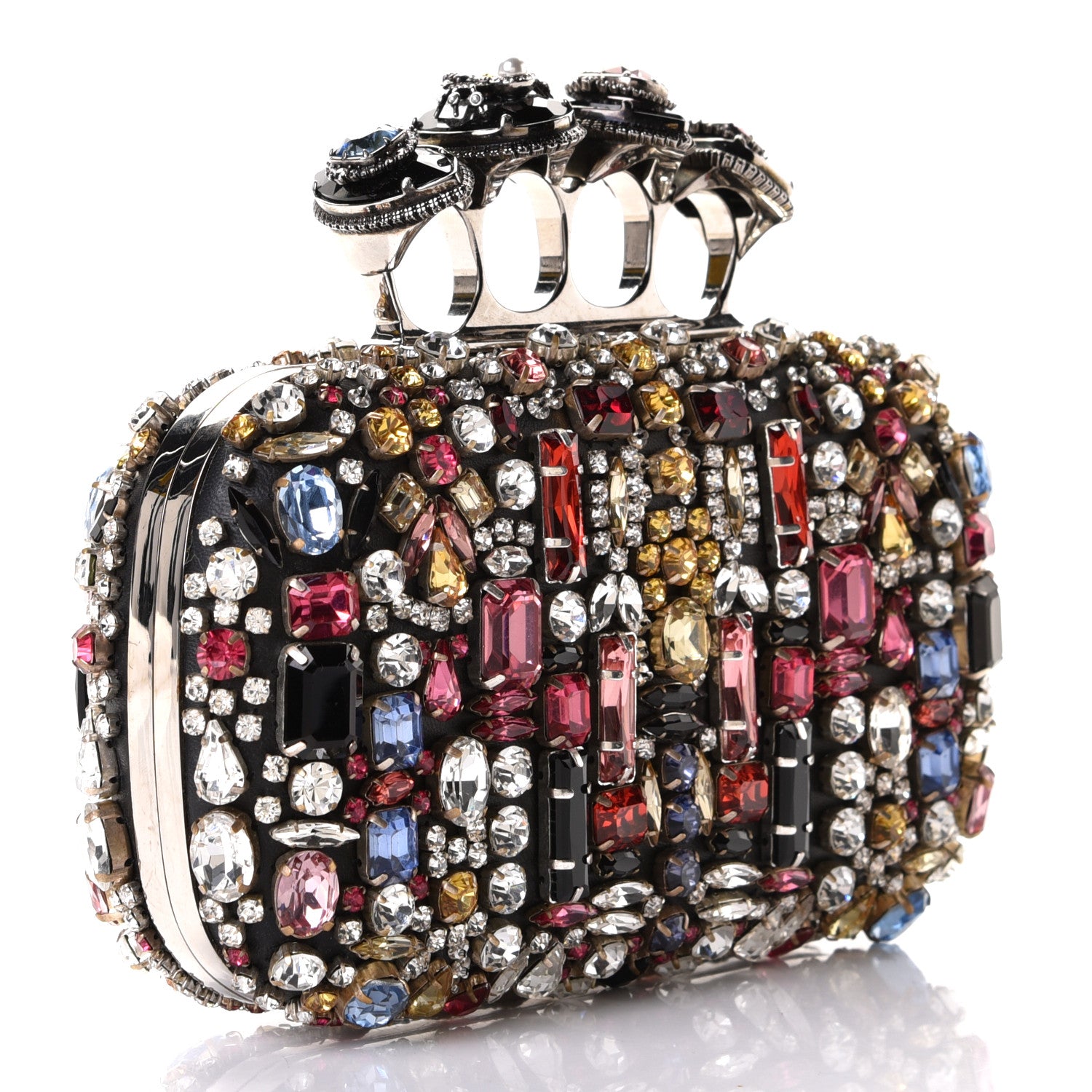 Alexander McQueen Crystal Jeweled Knuckle Duster Box Clutch Multicolor 2 of 5