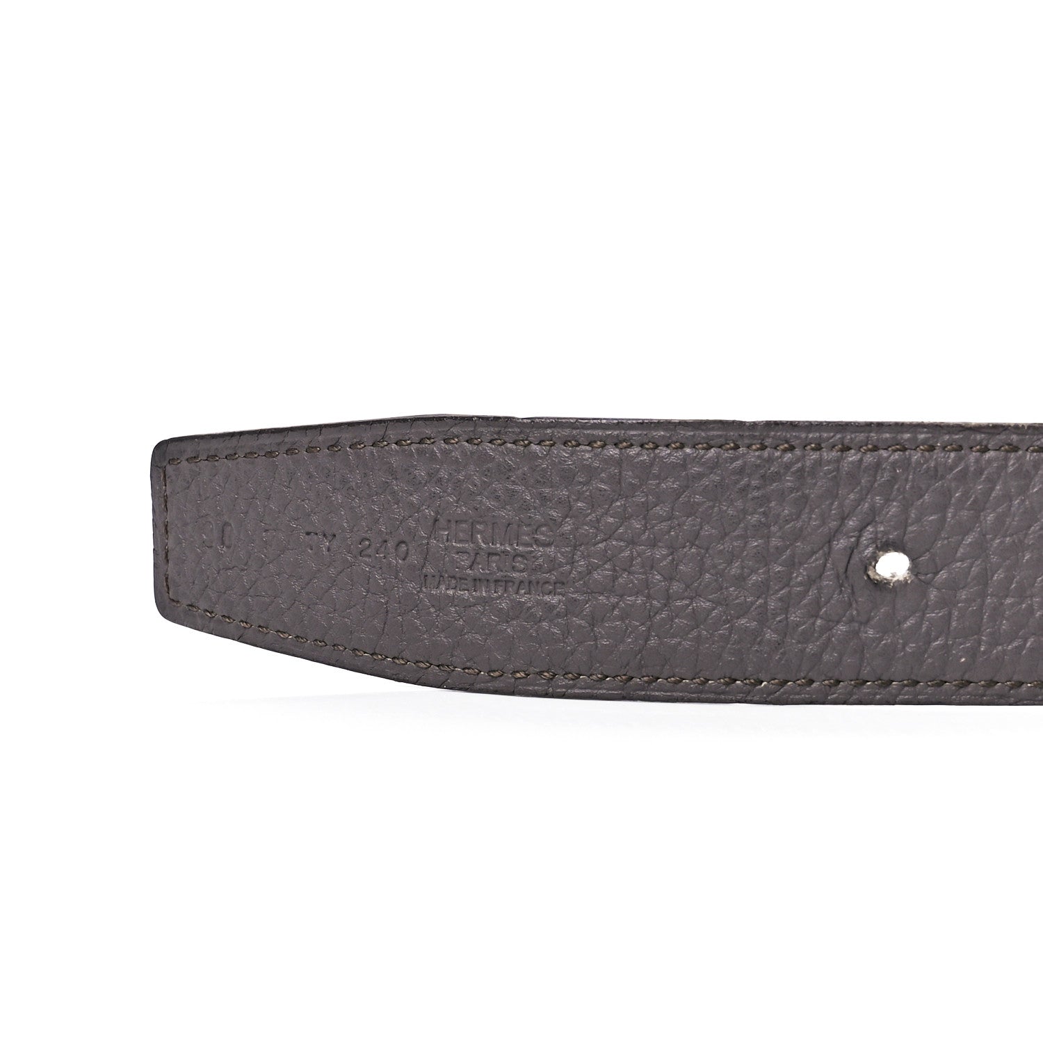 Hermes Box Togo 32mm Guilloche H Belt 90 36 Black Etain 4 of 7