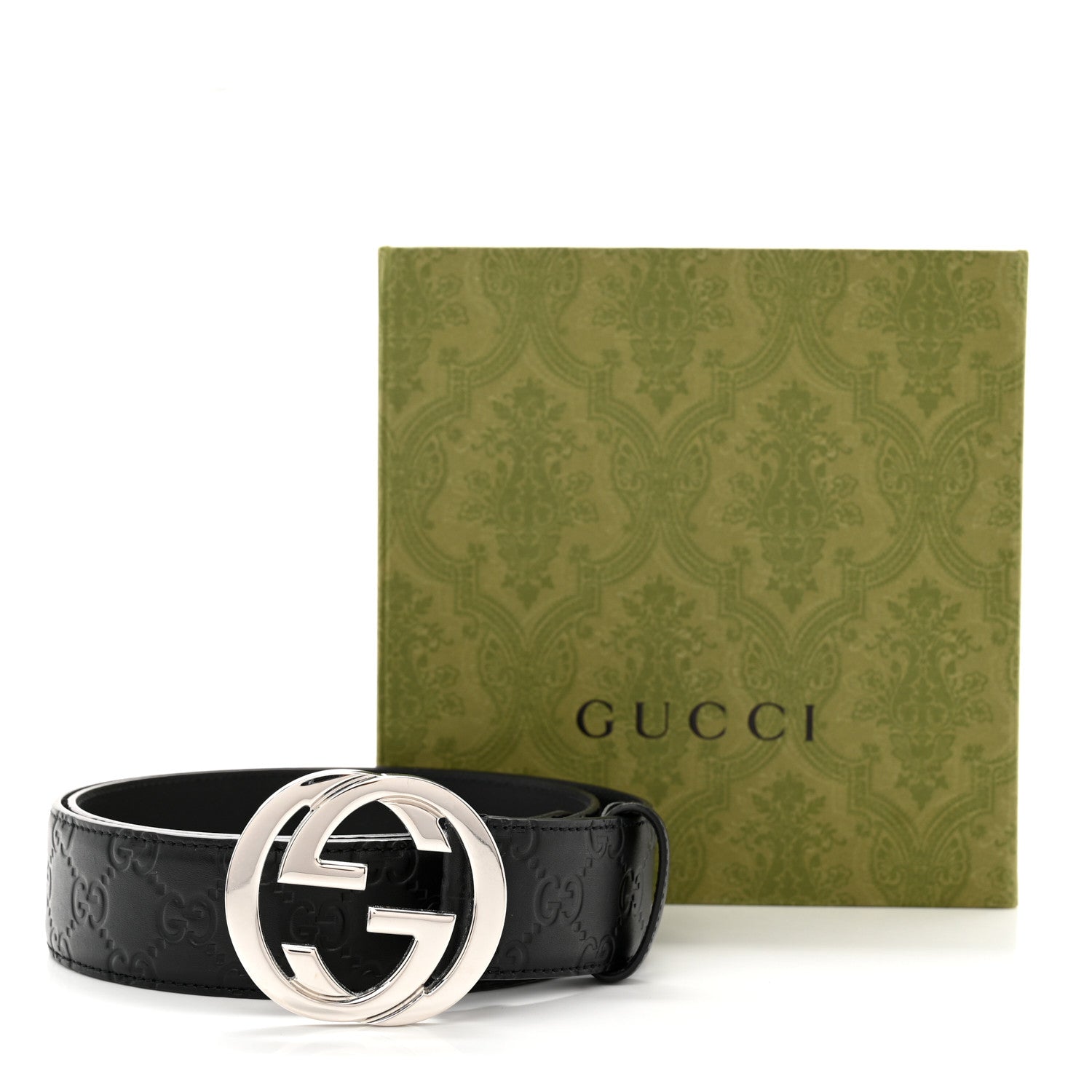Gucci Guccissima Signature Interlocking G 40mm Belt 90 36 Black 7 of 7