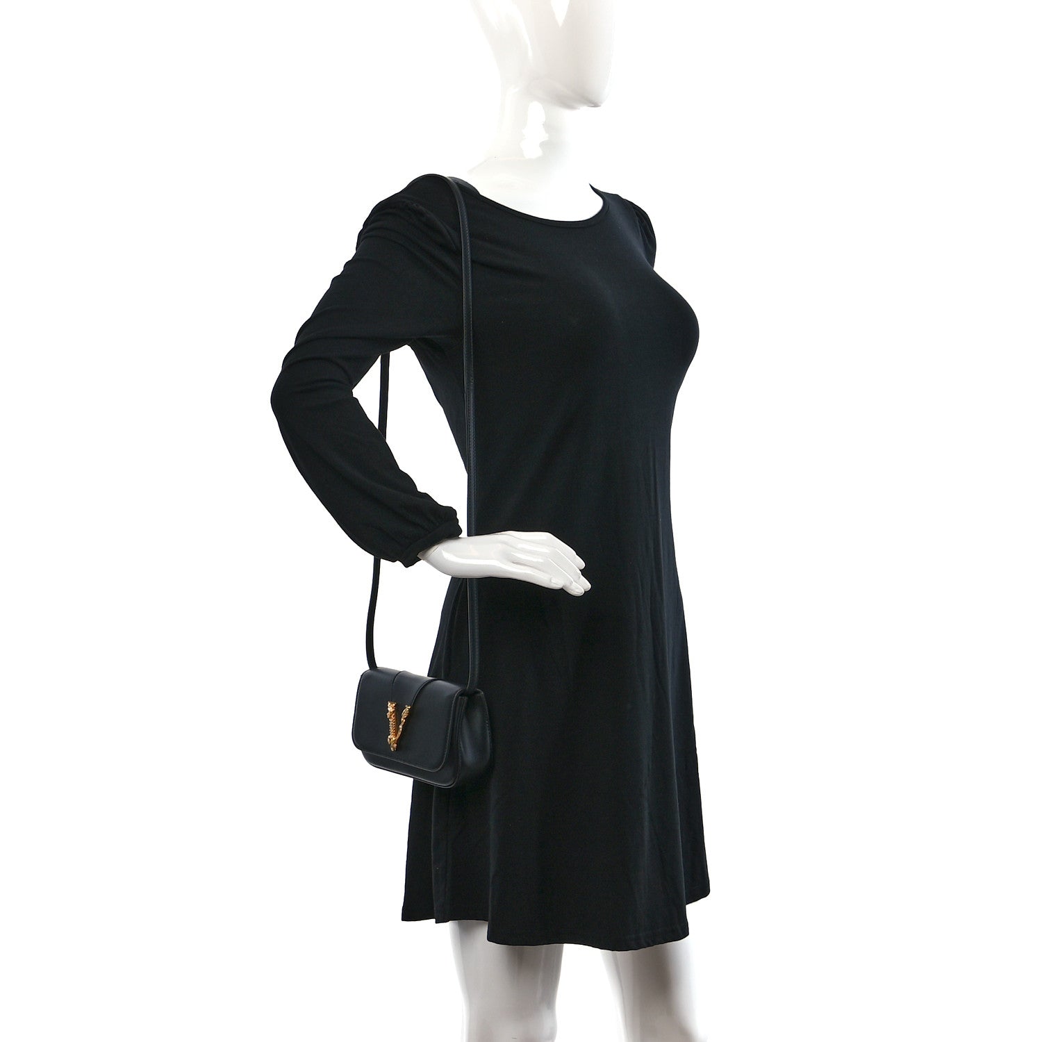 Versace Vitello Virtus Crossbody Black 2 of 11