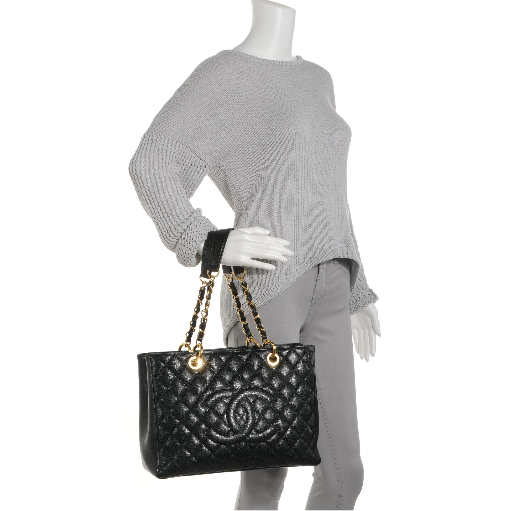 Chanel Caviar Grand Shopping Tote GST Black 2 of 7