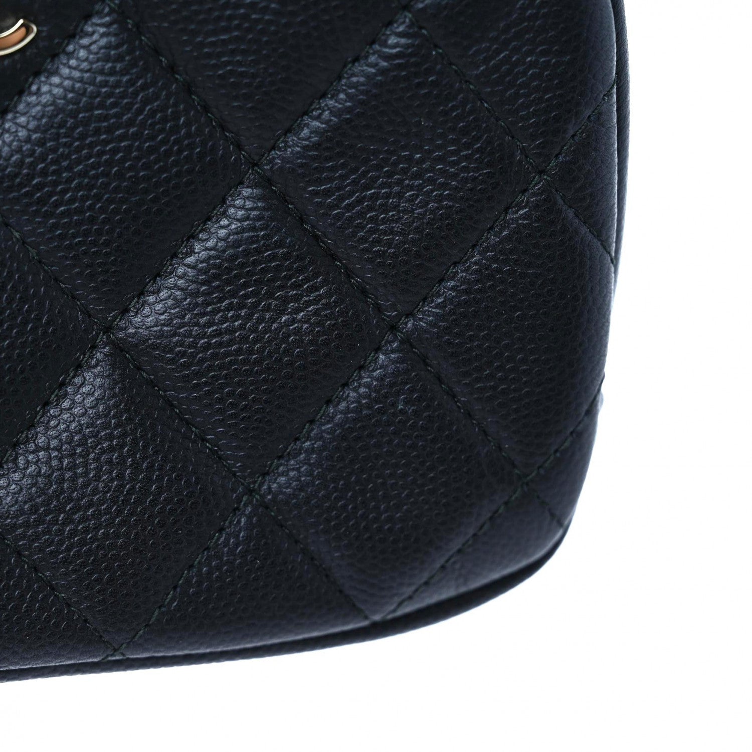 Chanel Caviar Quilted Small Curvy Pouch Cosmetic Case Black 11 of 13
