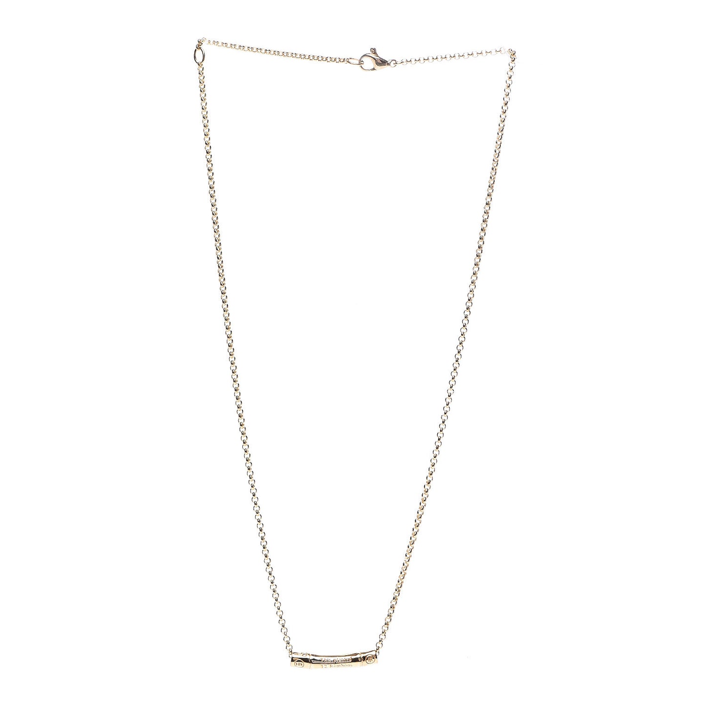 18K Yellow Gold Bamboo Slide Pendant Necklace