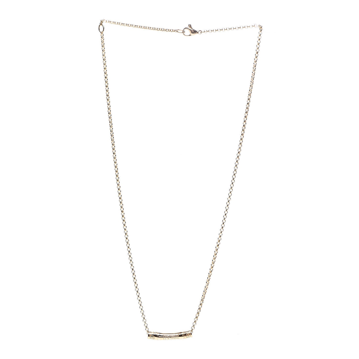 John Hardy 18K Yellow Gold Bamboo Slide Pendant Necklace 3 of 5