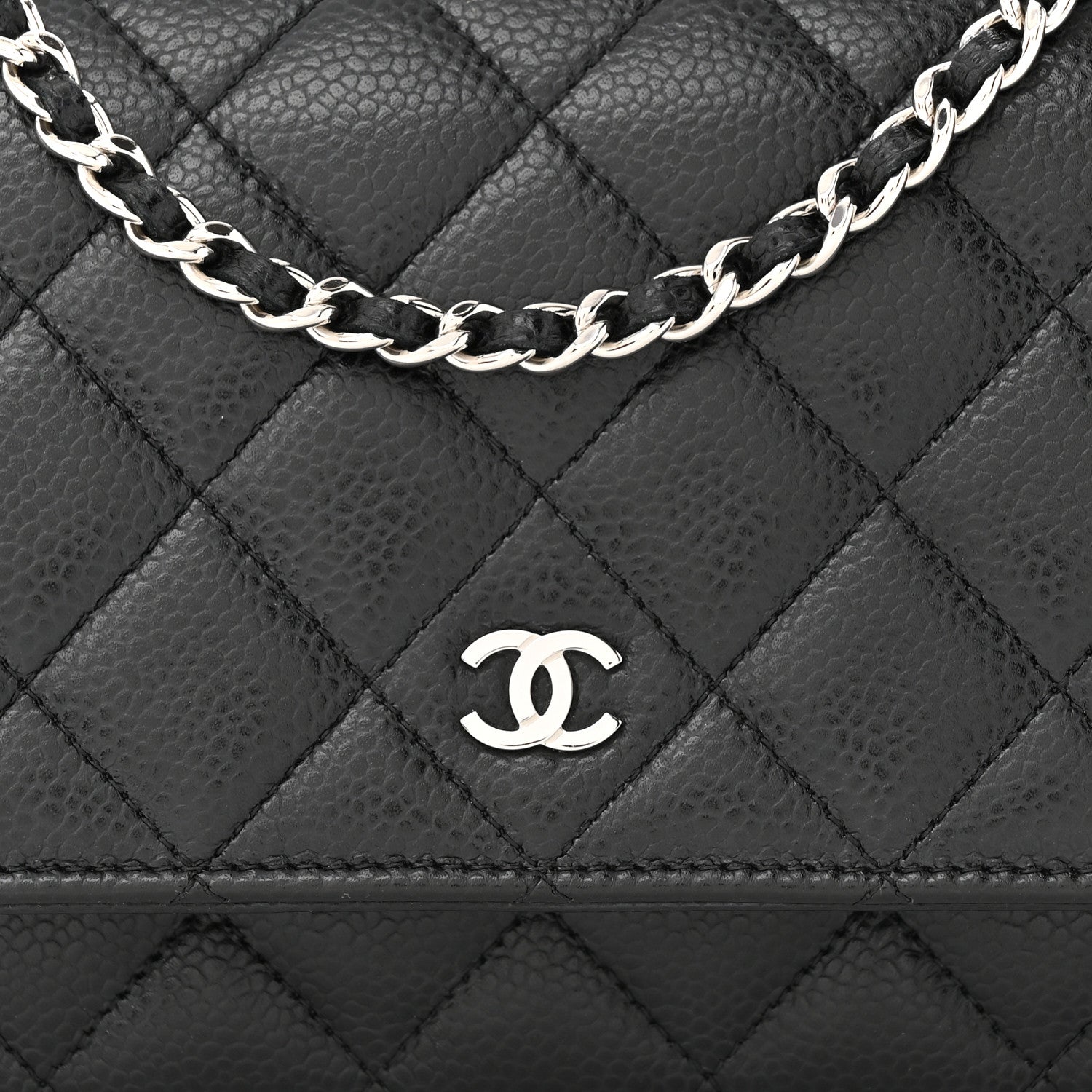 Chanel Caviar Quilted Wallet on Chain WOC Black 9 of 12