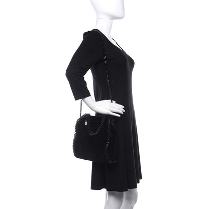 Stella McCartney Velvet Mini Falabella Fold Over Tote Black 2 of 10