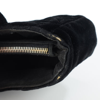 Chanel Velvet Quilted Mini Phone Holder Clutch Black 8 of 9