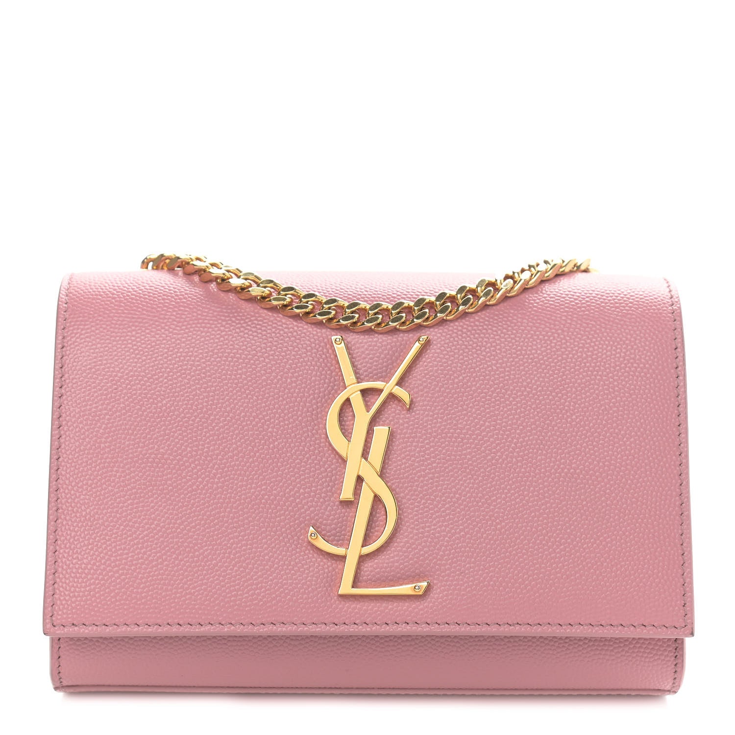 Saint Laurent Grain De Poudre Small Classic Monogram Kate Satchel Old Rose 1 of 8