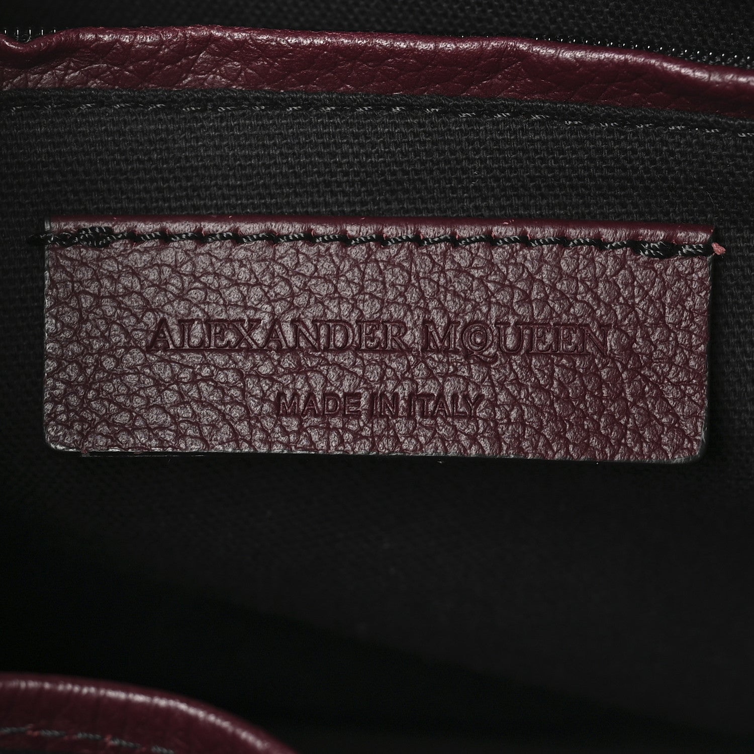 Alexander McQueen Pebbled Calfskin Small Skull Padlock Zip Around Tote Burgundy 6 of 10