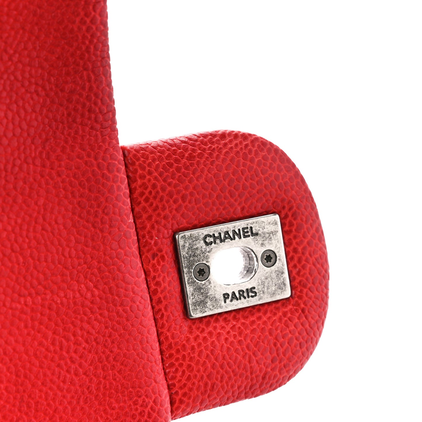 Caviar Quilted Medium Simply CC Flap Red