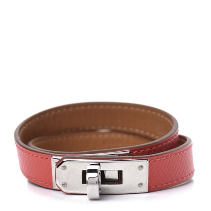 Hermes Epsom Kelly Double Tour Bracelet M Rose Jaipur 1 of 7