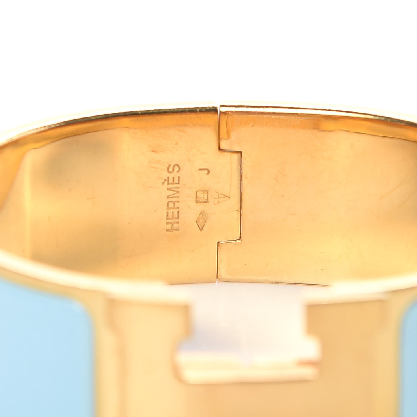 Enamel Clic Clac H Wide Bracelet PM Aigue Marine