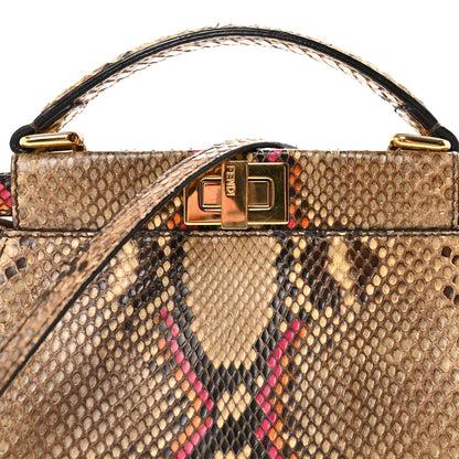 Fendi Snakeskin Mini Peekaboo Iconic Satchel Daisy Roccia 7 of 9