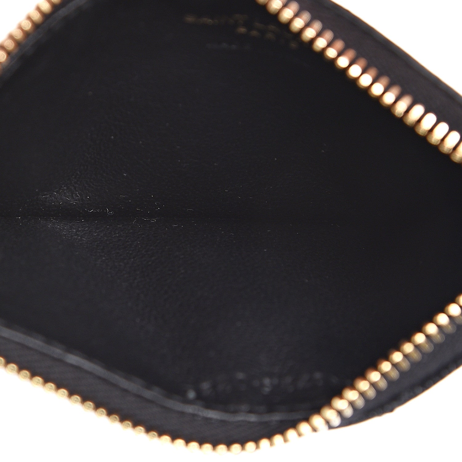 Saint Laurent Grain De Poudre Matelasse Chevron Monogram Fragments Zippered Card Case Black 5 of 9