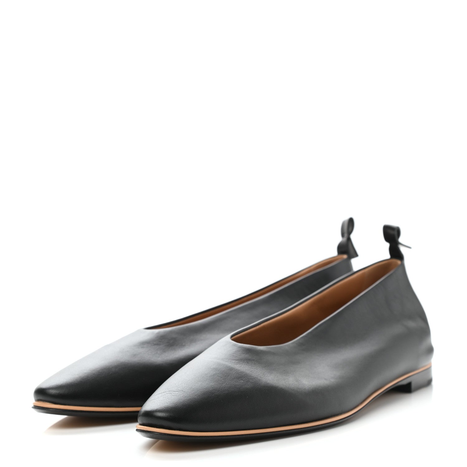 Bottega Veneta Nappa Almond Flats 38 Black 3 of 8