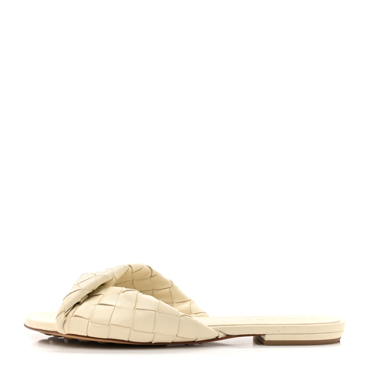 Nappa Twisted Intrecciato Blink Flat Mule Sandals 40 Sea Salt