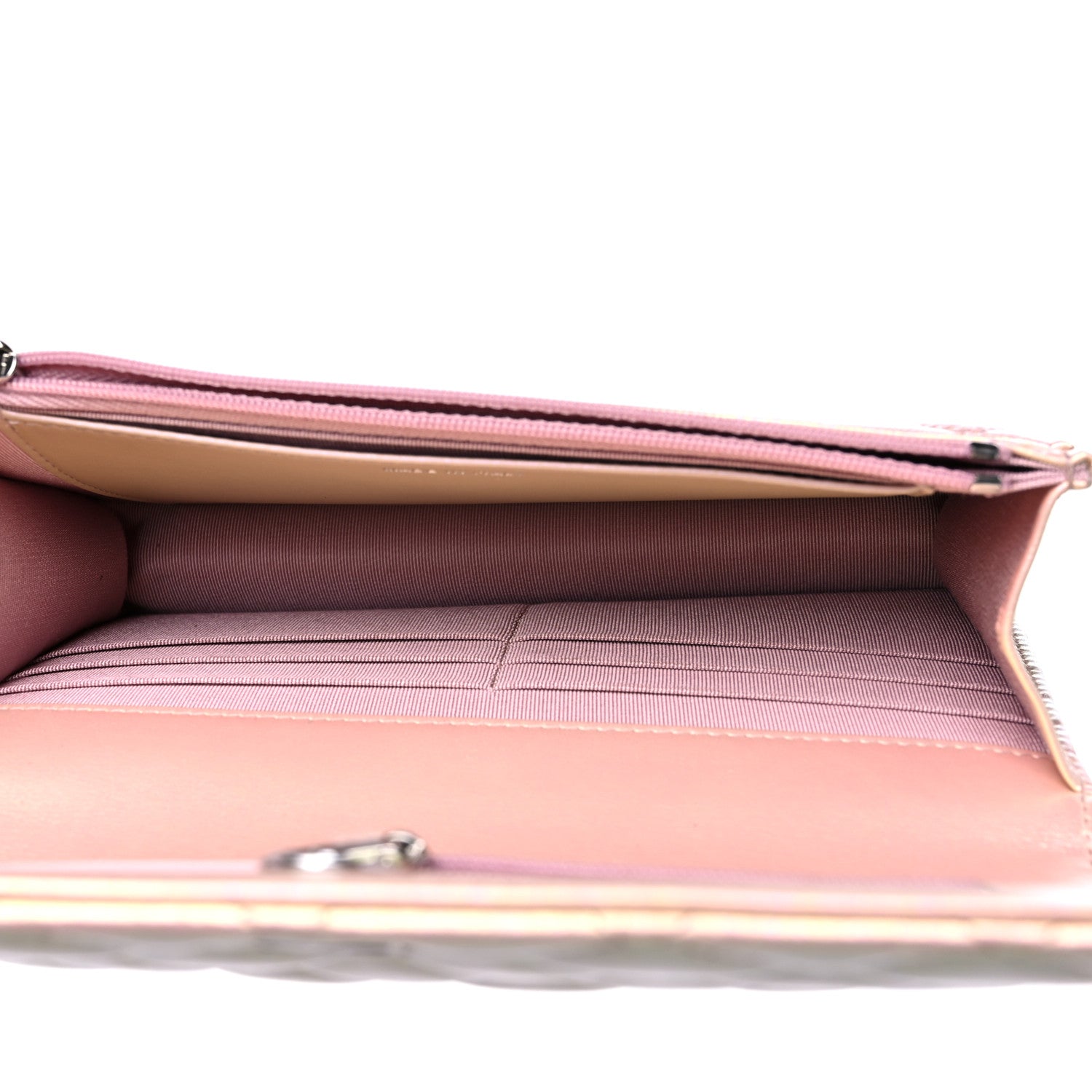 Chanel Iridescent Calfskin Quilted Wallet On Chain WOC Pink 5 of 11
