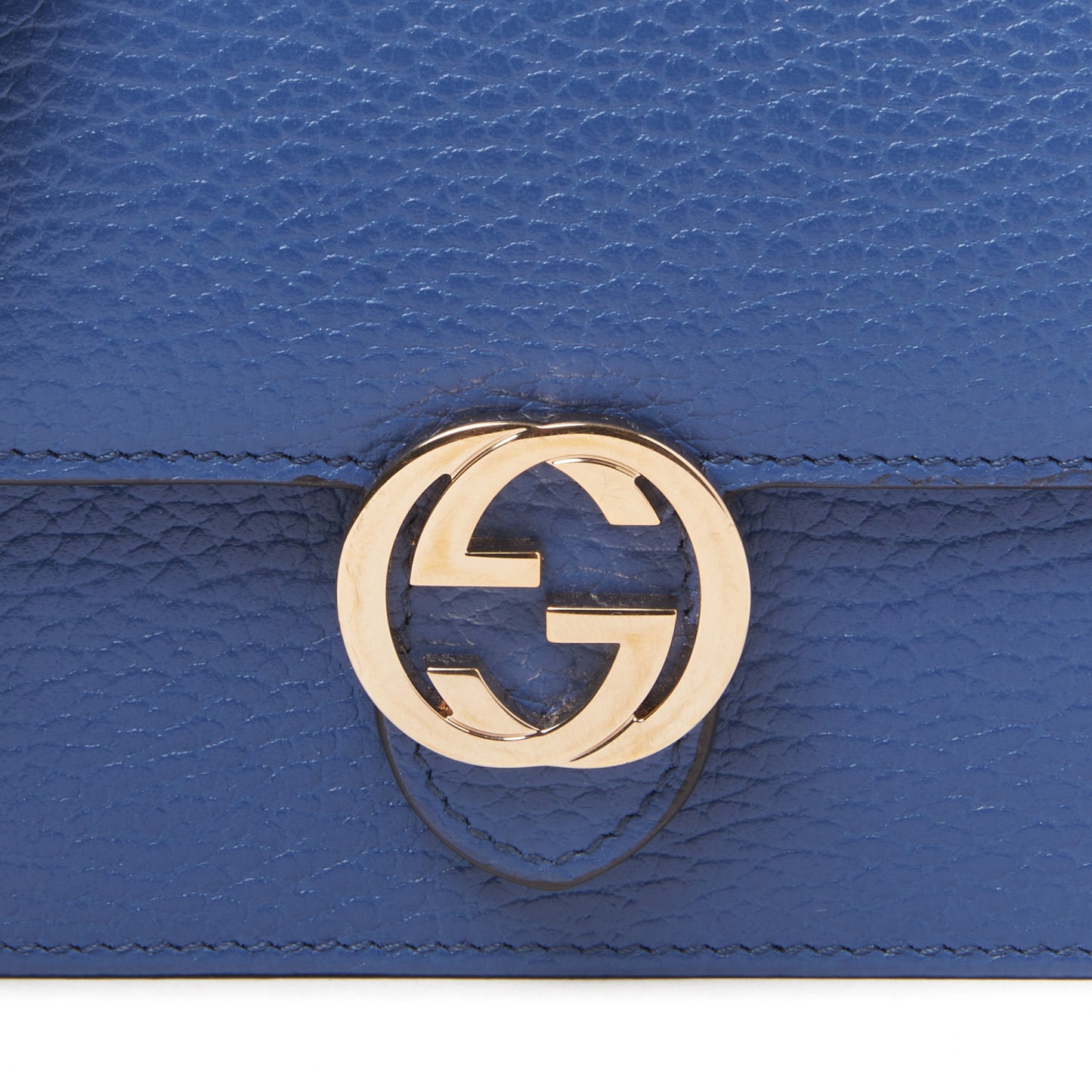 Dollar Calfskin Interlocking G Chain Wallet Caspian
