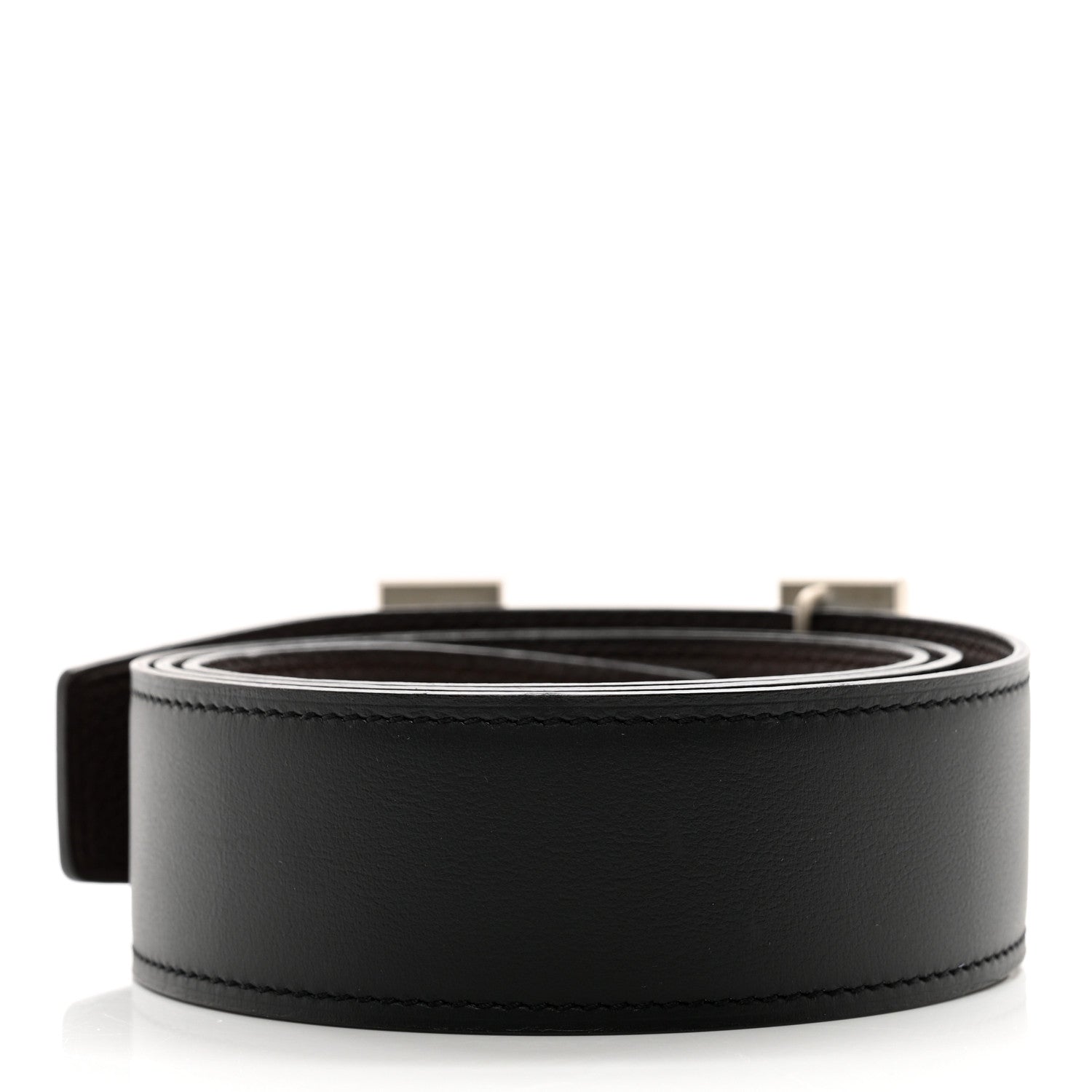 Hermes 135 Togo 38mm Constance H Belt 85 34 Black Chocolate 2 of 4