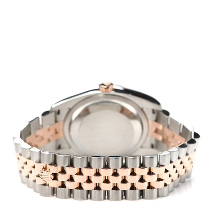 Rolex Stainless Steel 18K Everose Gold Diamond 36mm Oyster Perpetual Datejust Watch Silver Jubilee 116231 3 of 5
