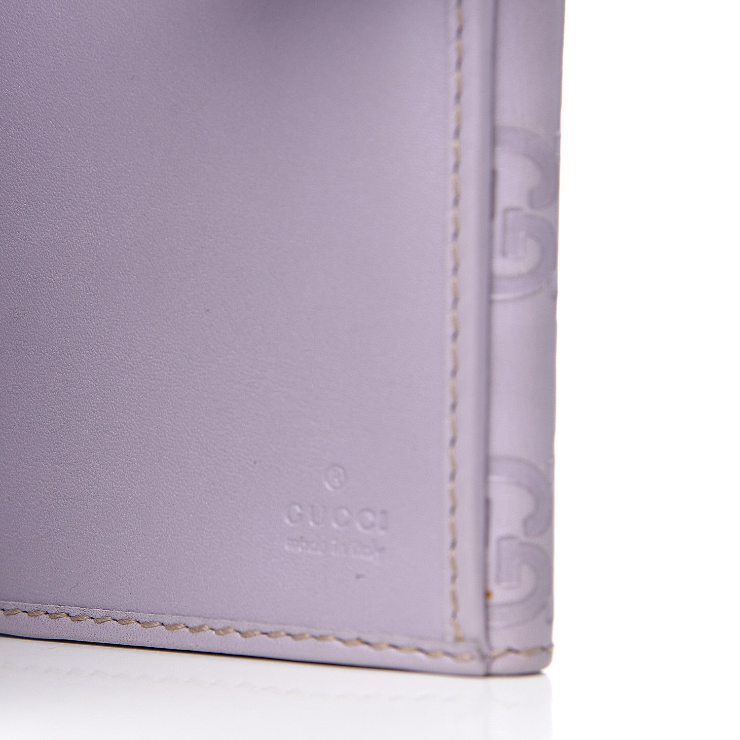 Gucci Guccissima Metal Bar Continental Wallet Lavender 6 of 7