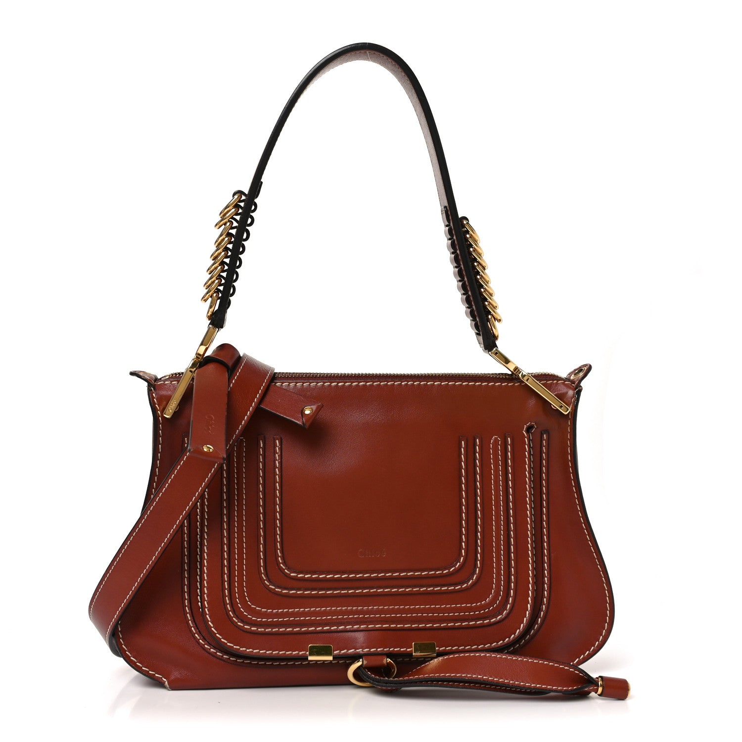 Chloe Calfskin Marcie Top Handle Bag Sepia 1 of 9