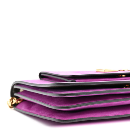Salvatore Ferragamo Suede Ginevra Chain Bag Purple 10 of 11