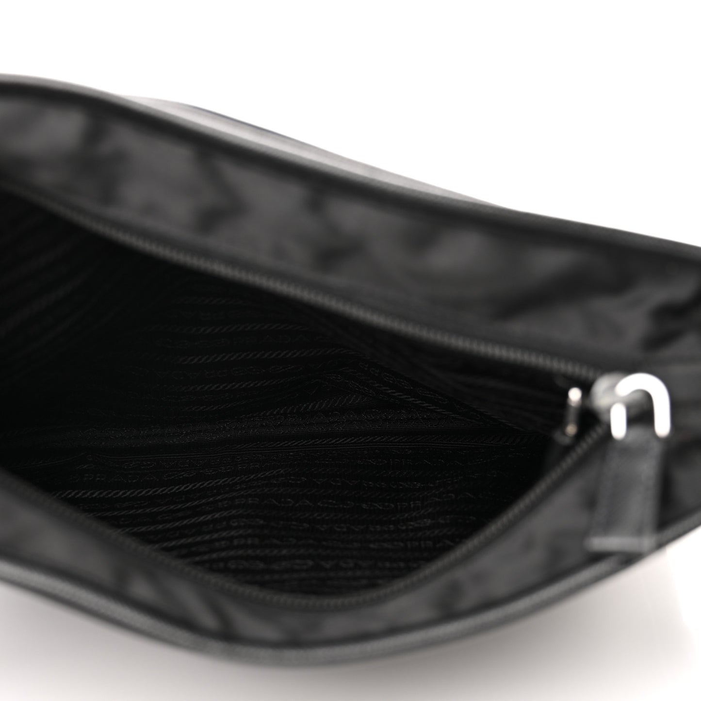 Nylon Flat Messenger Bag Black