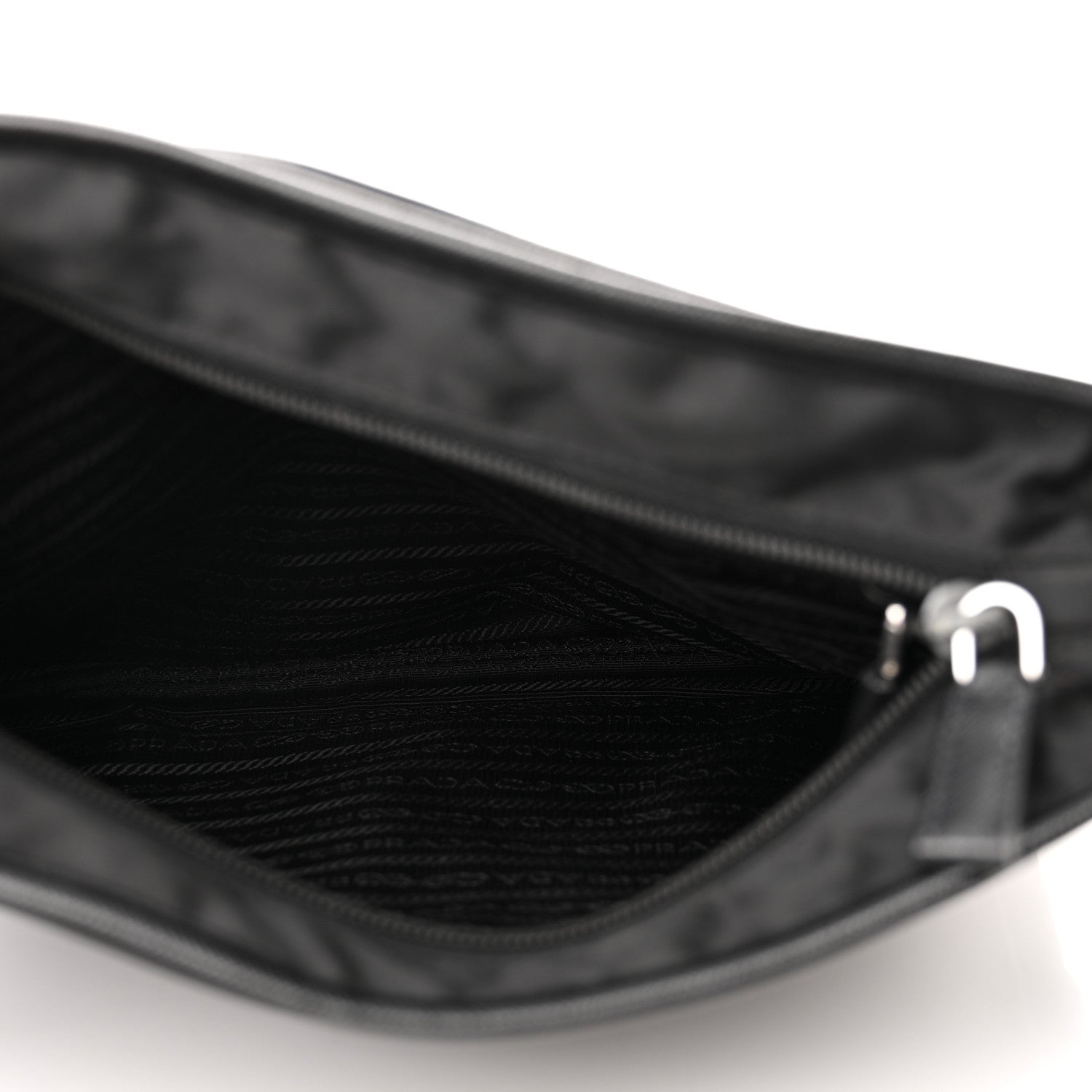 Prada Nylon Flat Messenger Bag Black 5 of 9