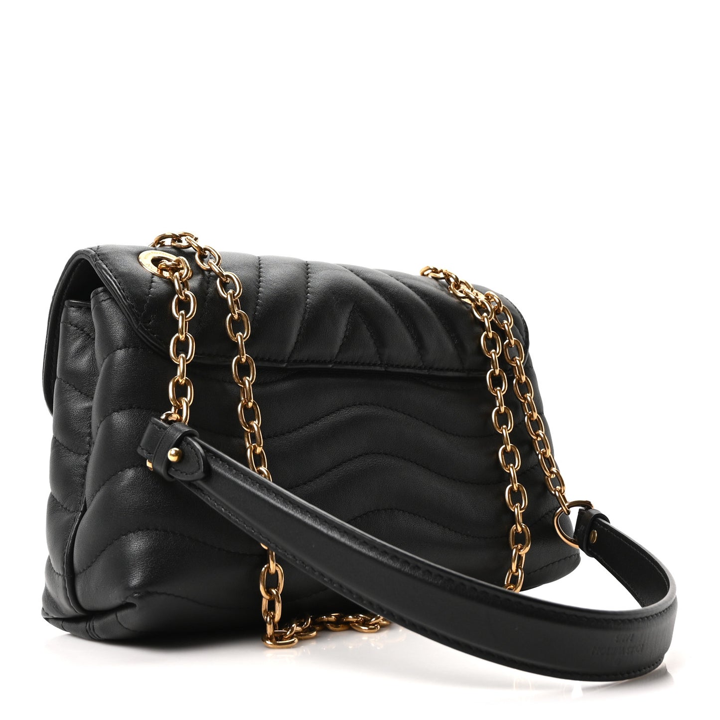 Calfskin LV New Wave Chain Bag Black