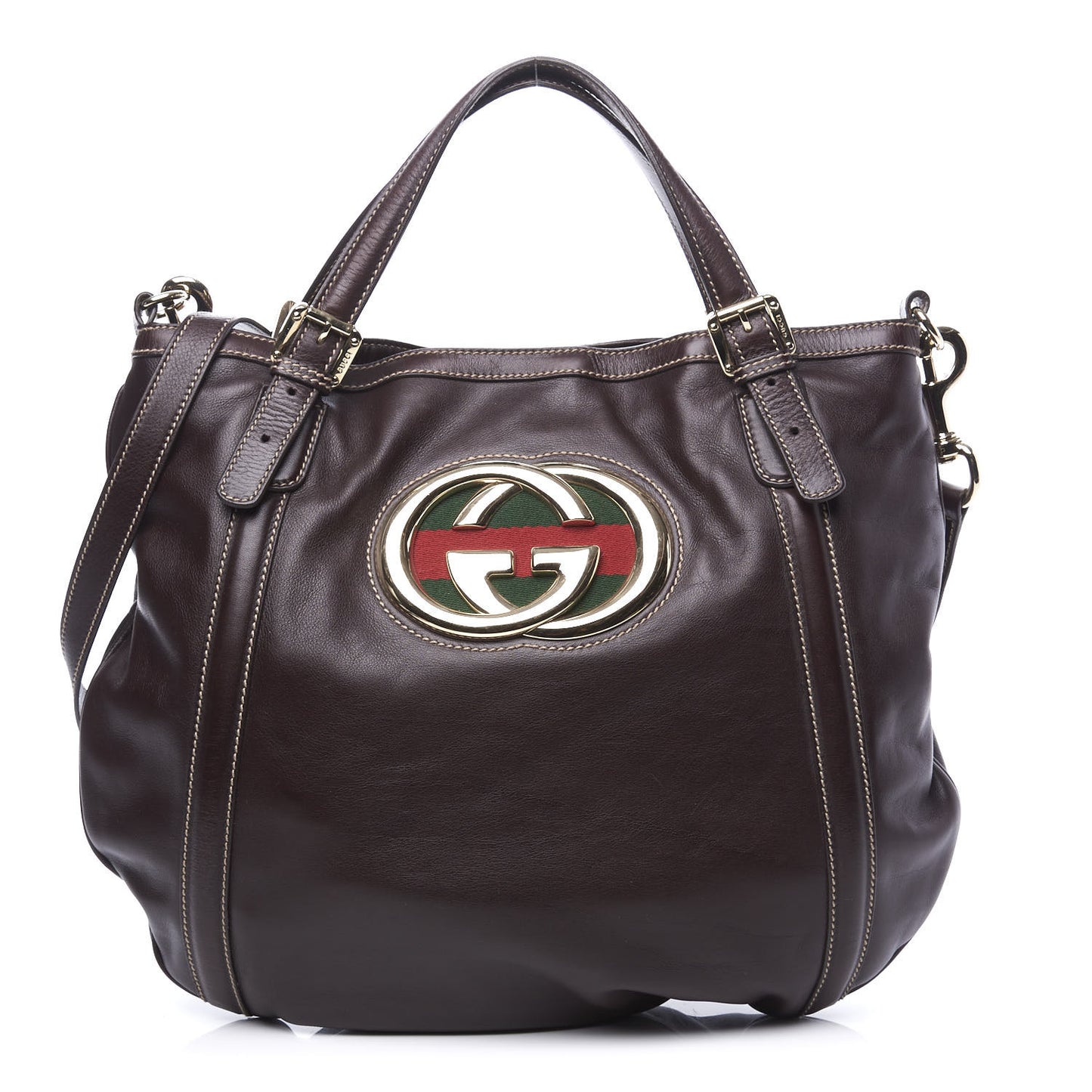 Calfskin Medium Britt Bag Dark Brown